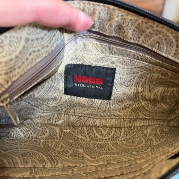 Hobo International Black Glazed Leather Casual Crossbody Handbag Clutch … - Picture 9 of 16